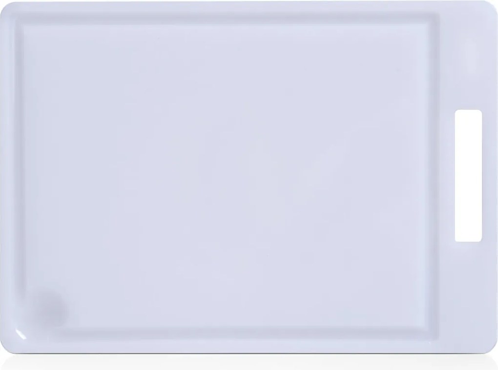 Vágódeszka, műanyag, fehér. Mérete cm-ben 34,5x24,5x0,9