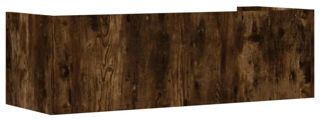füstölt tölgy színű szerelt fa fali polc 100 x 35 x 30,5 cm
