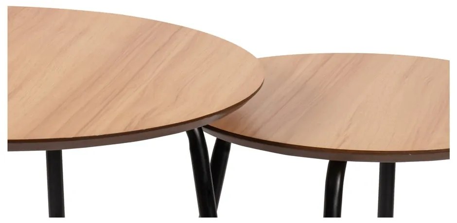 Natúr színű kerek dohányzóasztal szett 2 db-os ø 55 cm Luke – Bonami Essentials