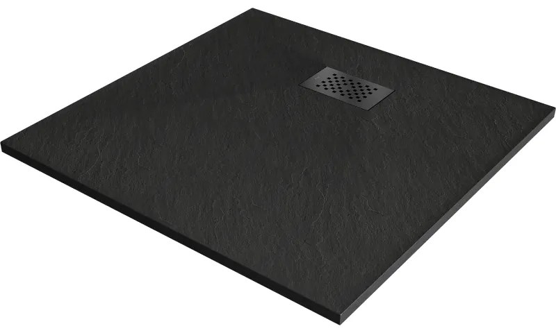 Mexen Hugo négyzet alakú zuhanytálca SMC 90 x 90 cm, fekete, fekete takarólemez - 42709090-B