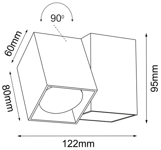 Brosline 2292 - Falra szerelhető spotlámpa CUBE 1xGU10/10W/230V fekete