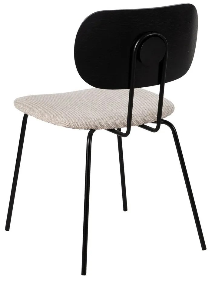 Fehér-fekete étkezőszék szett 4 db-os Cleo – Ixia