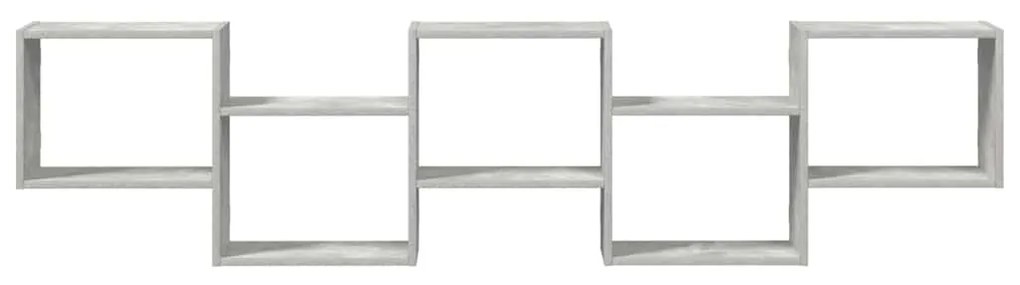 betonszürke szerelt fa fali kockapolc 5 rekeszes színű