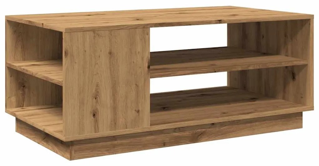 kézműves tölgy színű szerelt fa dohányzóasztal 102 x 55 x 43 cm