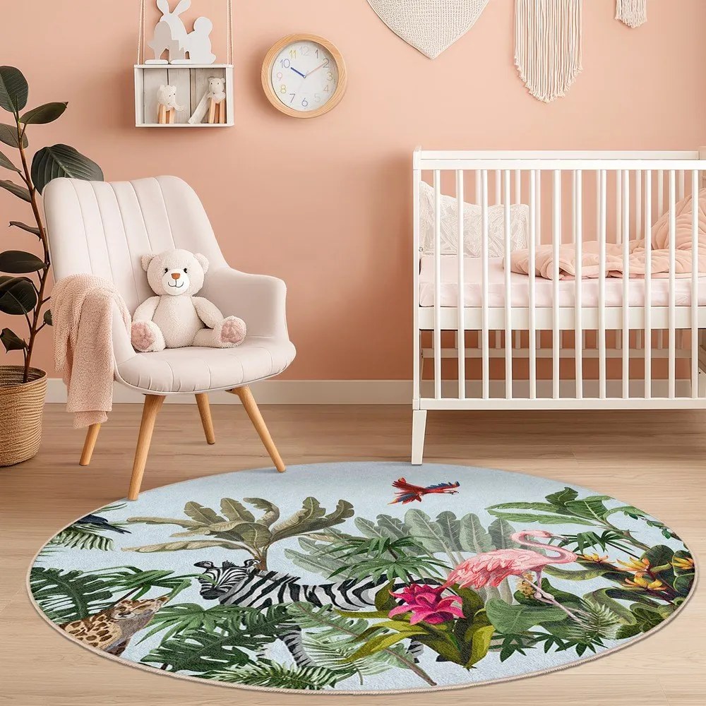 Mosható gyerek szőnyeg ø120 cm Jungle – Mila Home