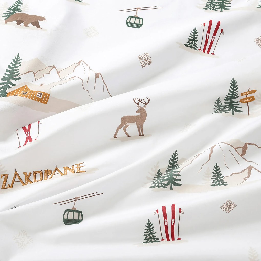 Goldea pamut ágyneműhuzat duo - zakopane, latte színű hátoldal 240 x 220 és 2db 70 x 90 cm