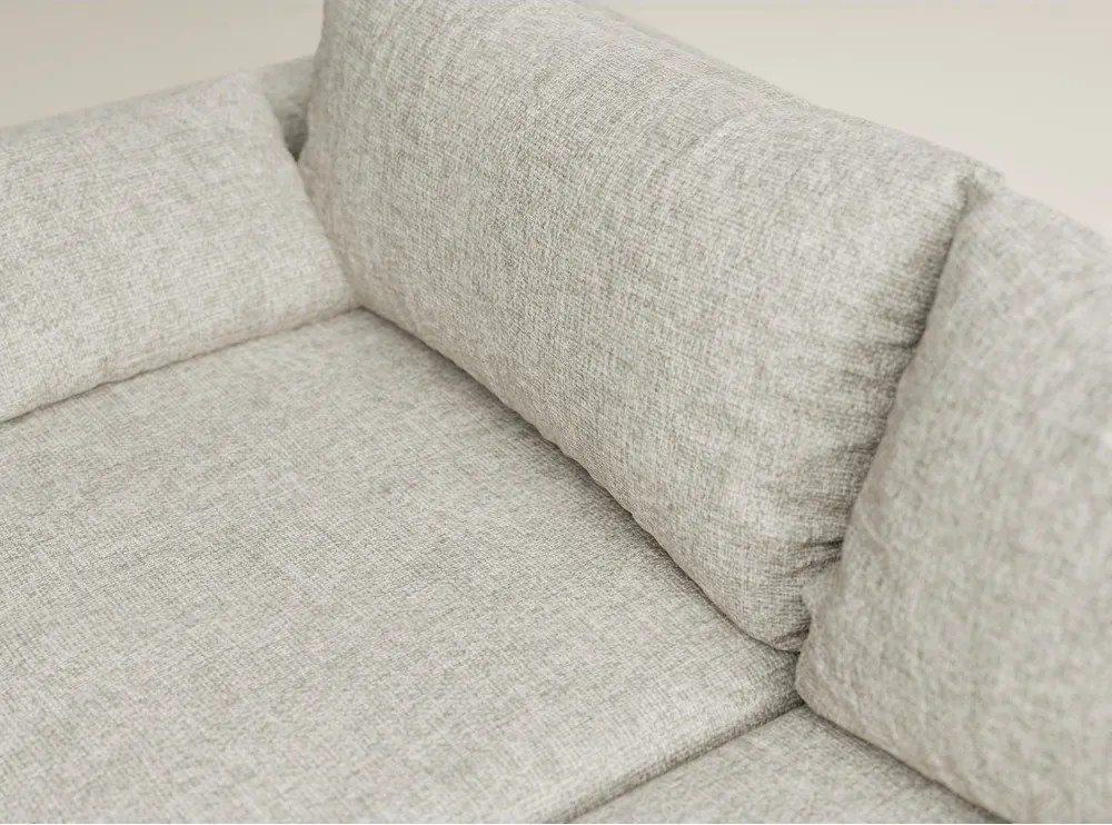 Bézs zsenília kinyitható-tárolóhelyes sarokkanapé (jobb oldali-heverő résszel) Leon – Maison de Rêve