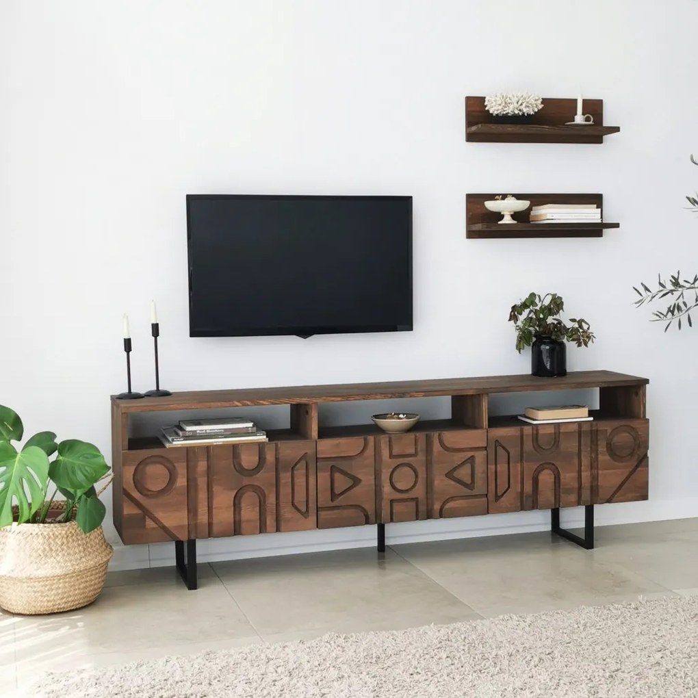 Aristo fém TV-állvány, dió, 50 cm
