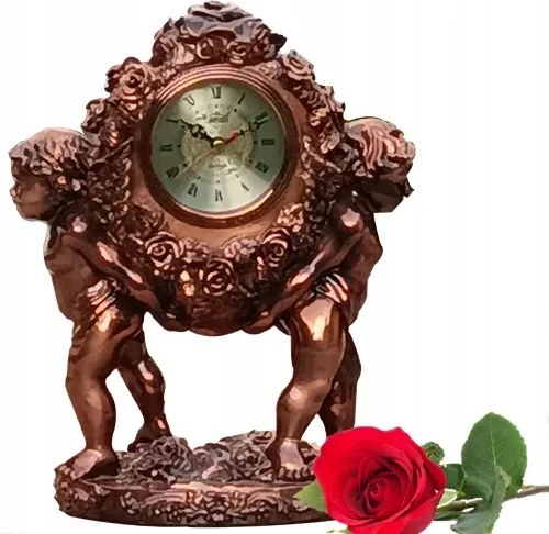 Kandalló Óra 30x24CM Díszítő Angyalok Stílusos Nehéz Antik Stílus