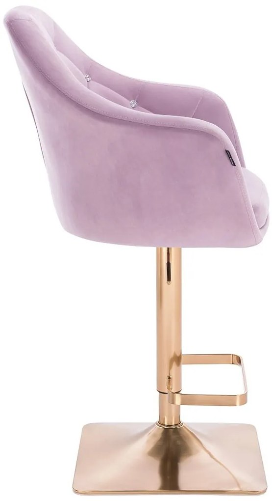 HR830KW Halványlila Modern Velúr Szék Arany lábbal