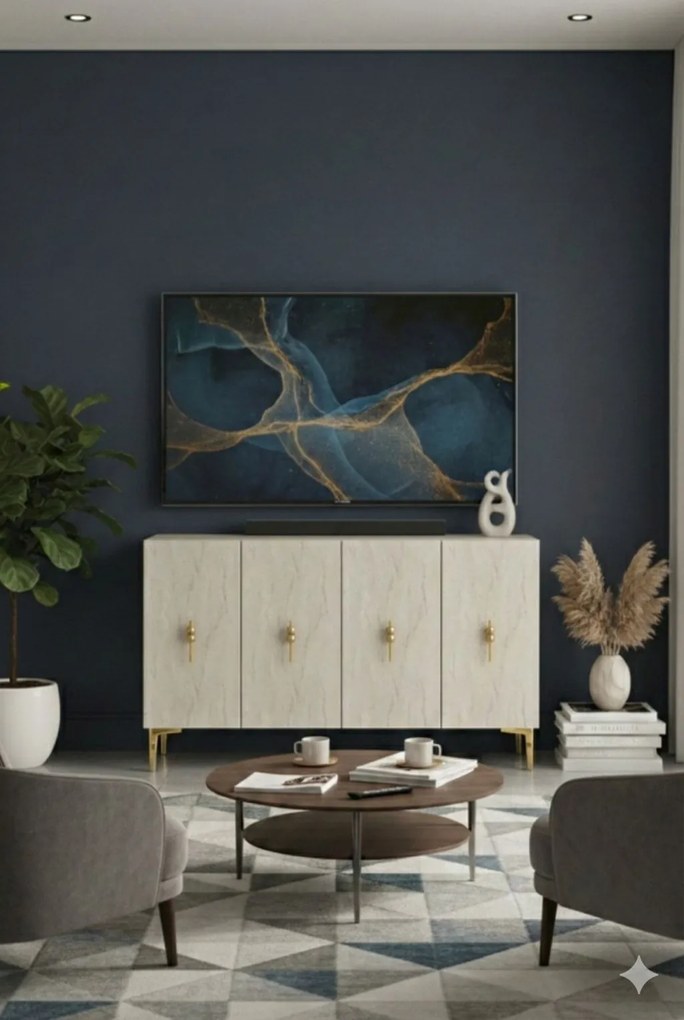 Salkım 120 - White, Travertine, Gold
