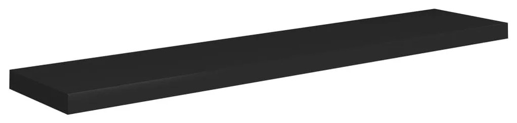 4 db fekete MDF lebegő fali polc 120 x 23,5 x 3,8 cm