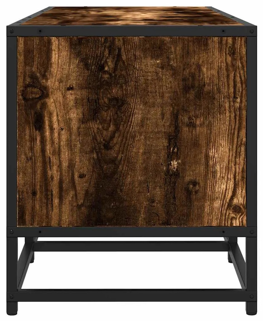 füstös tölgy színű szerelt fa és fém TV-szekrény 160x35x41 cm
