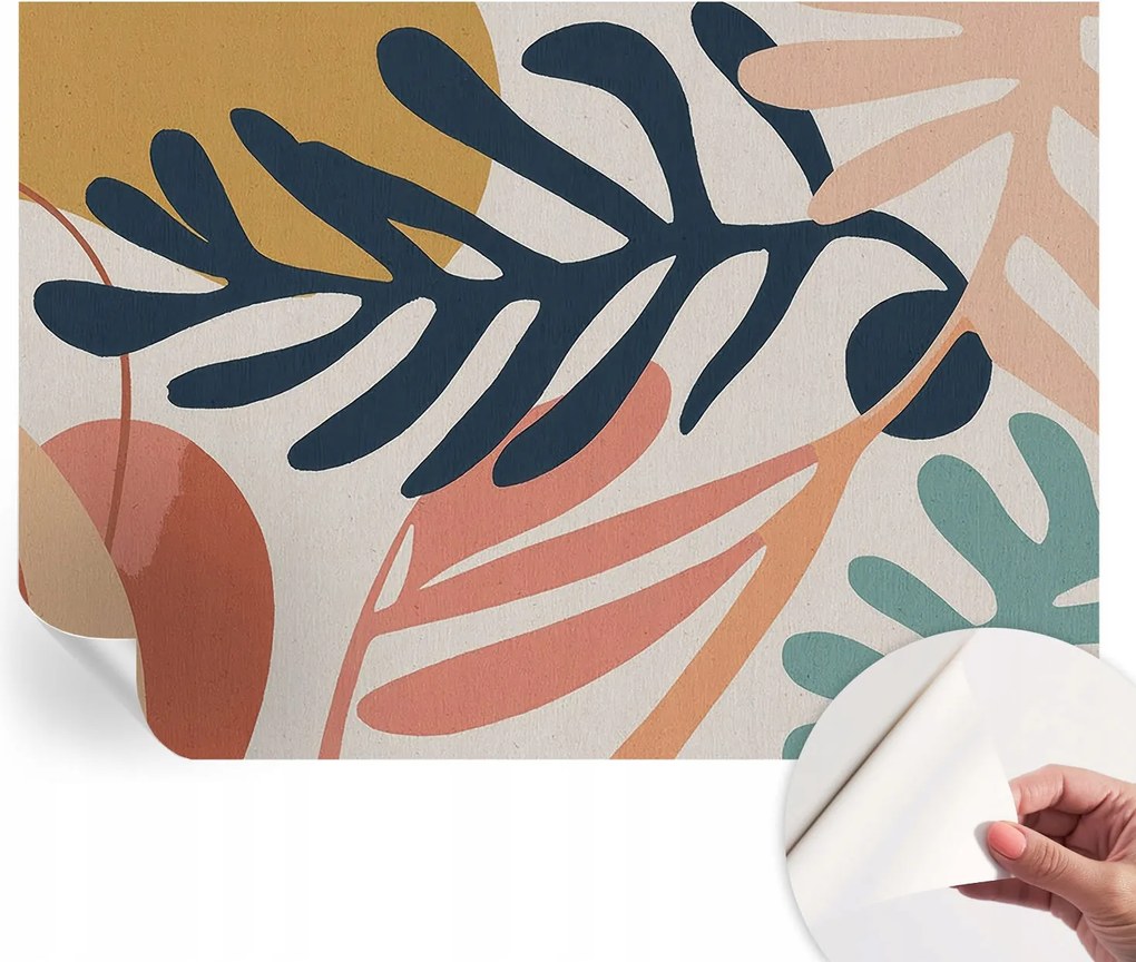 Mosható öntapadós fotótapéta étkezőbe Leveles minták 312x219 cm