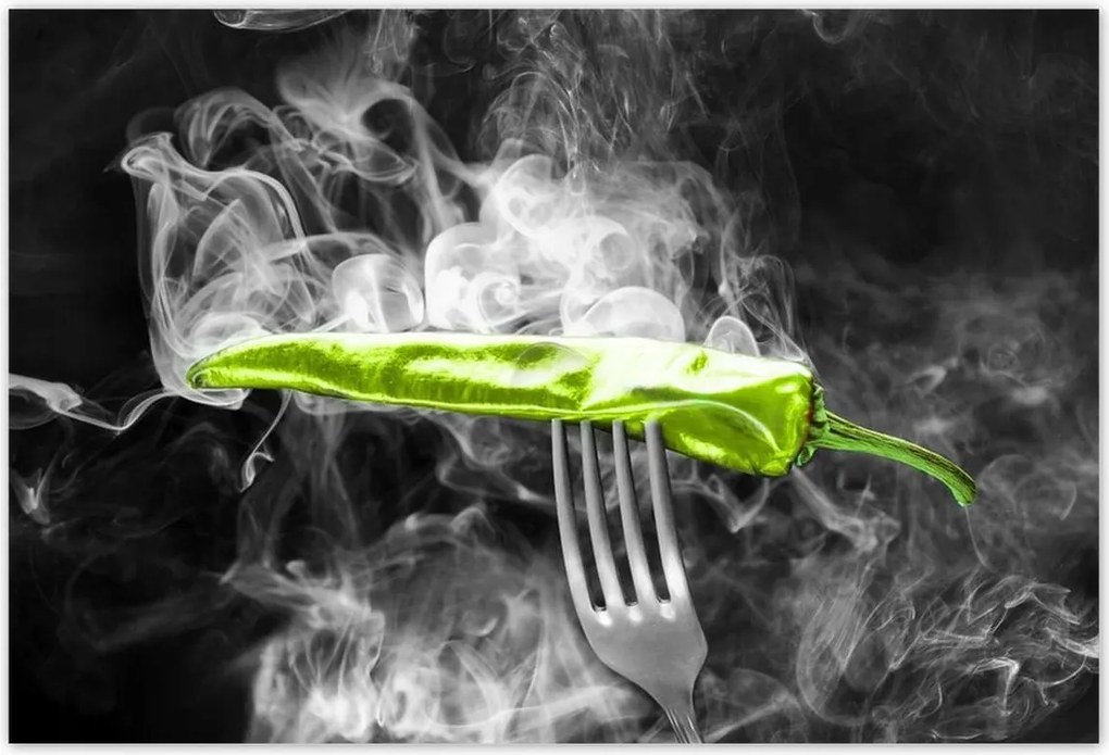 Poszterek 185x125 Zöld paprika a füstben