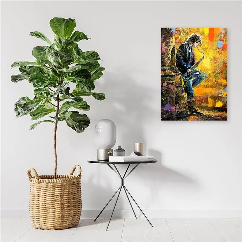 Gario Vászonkép Zenész szaxofonnal Méret: 60 x 90 cm