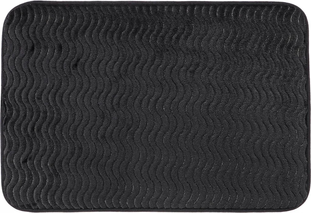 Fürdőszobaszőnyeg fekete Brazi 40x60cm puha fürdőszoba szőnyeg dekoratív