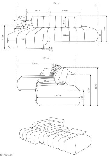 DESIO balos L-alakú sarokgarnitúra, ággyá nyitható és ágyneműtartós, bézs