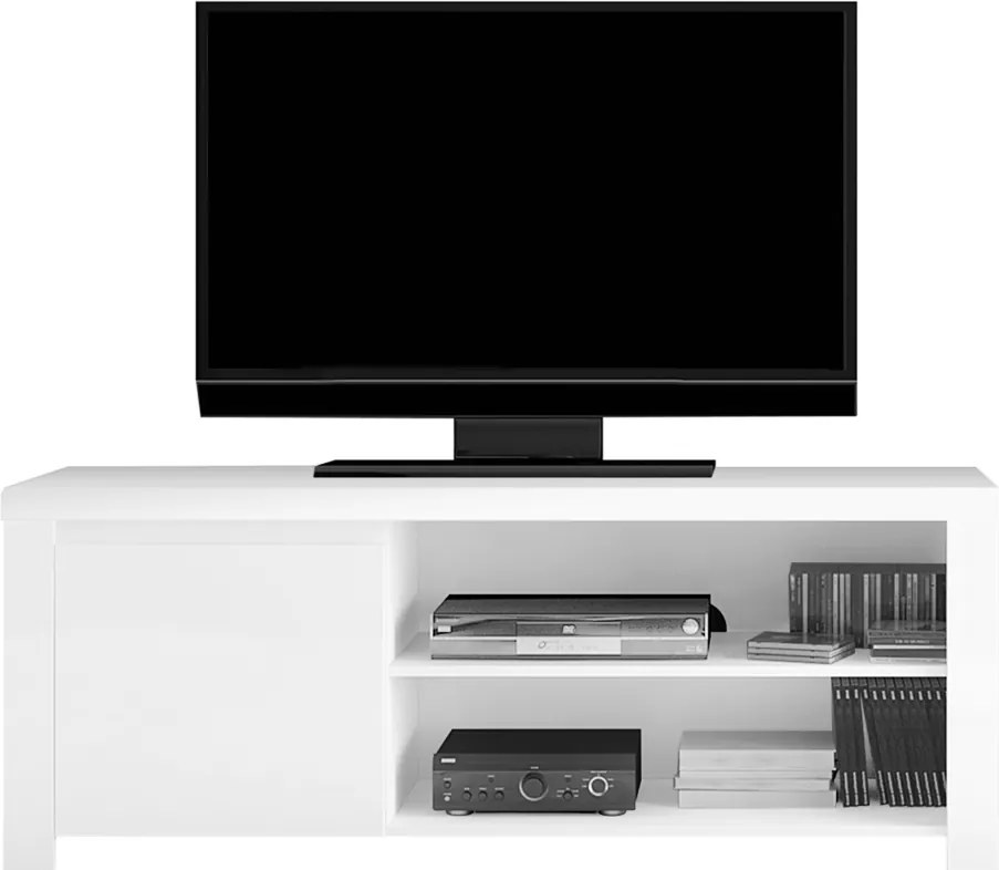TV asztal 1D/160, fehér fényes, LINDY
