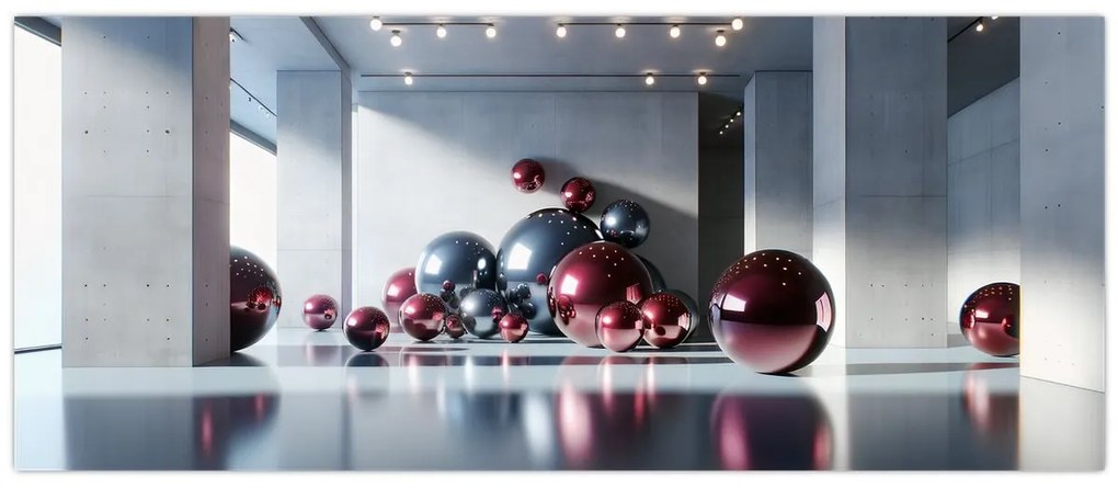 Kép - 3D tér gömbökkel II. (120x50 cm)