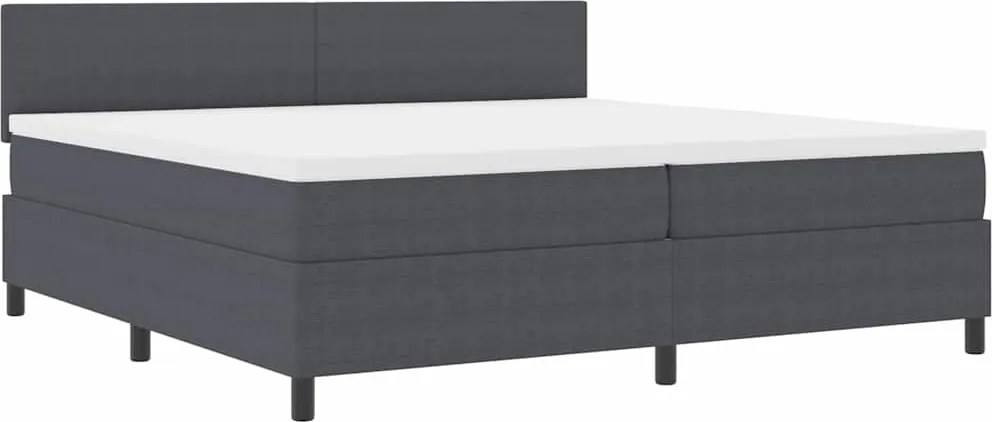 vidaXL LED Box Spring Ágy Sötétszürke és Fehér 200 x 200 cm