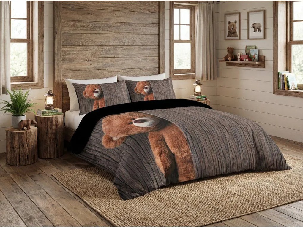 3D mikroszálas ágyneműhuzat BARNA MEDVE