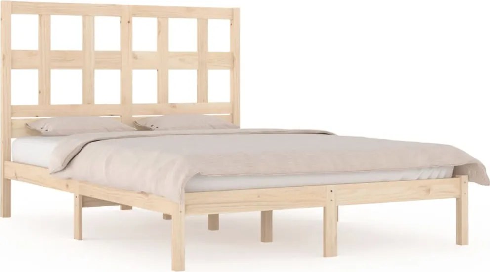 vidaXL tömör fenyőfa ágykeret ágy matrac nélkül 120 x 200 cm