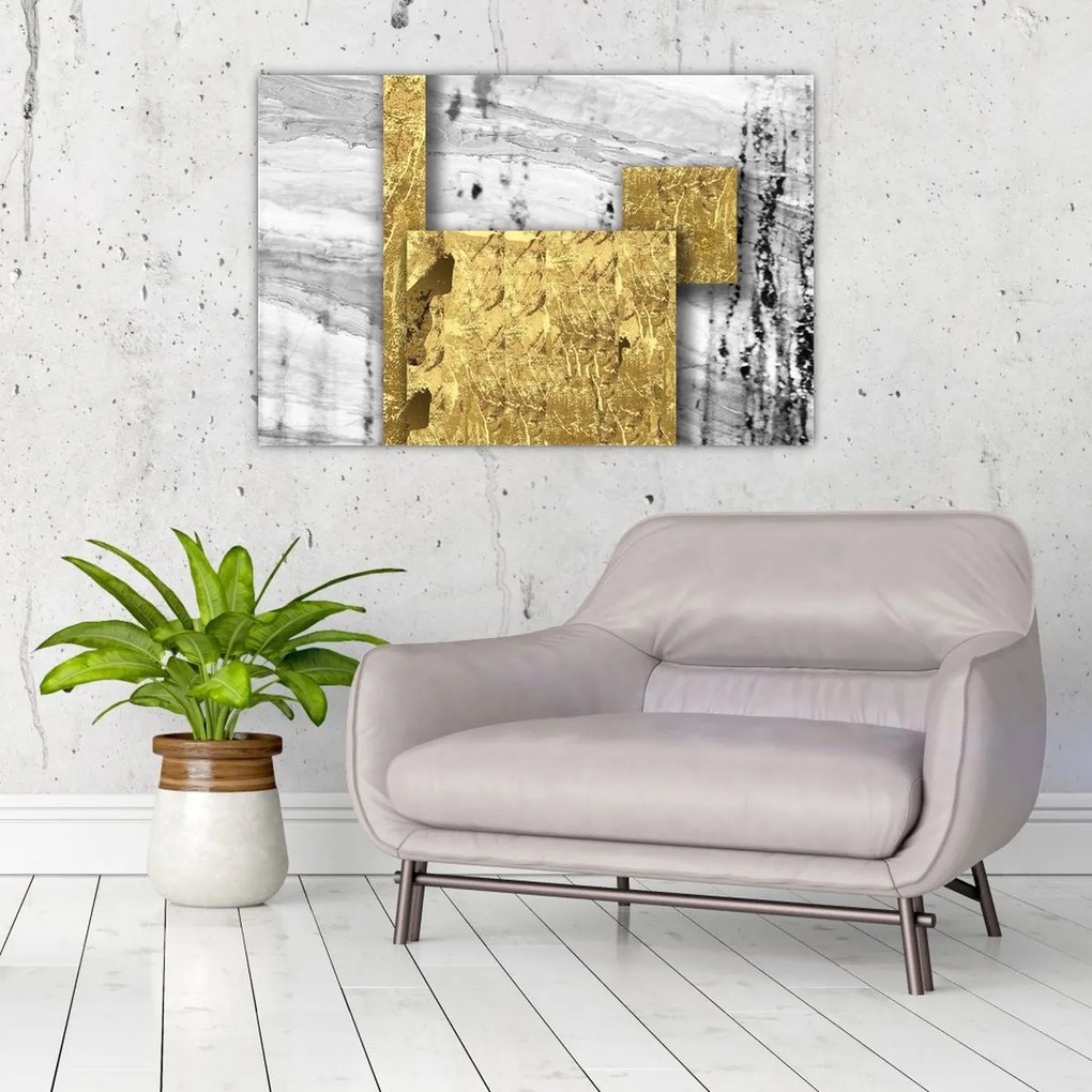 Kép - Arany négyzetek N⁰1 (90x60 cm)