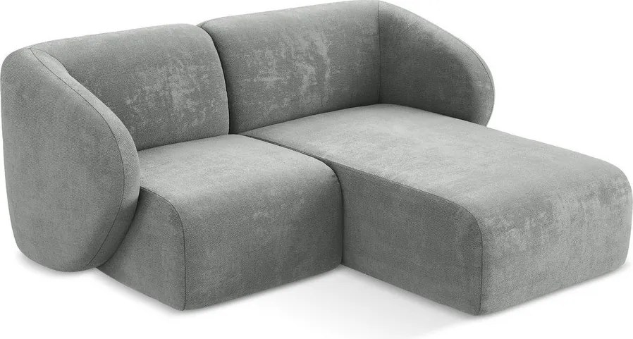 Szürke zsenília sarokkanapé (jobb oldali-heverő résszel) Lani – Makamii