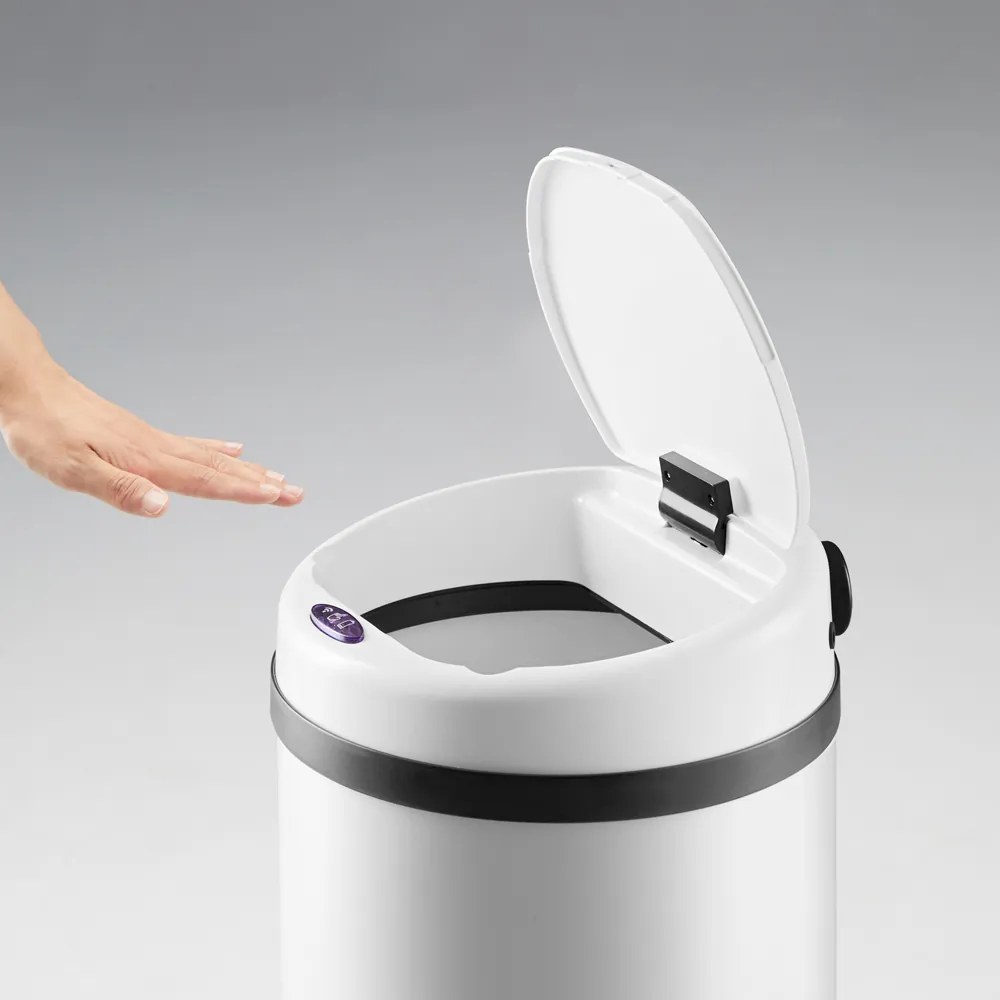 monzana® Érintésmentes szemetes USB-vel 50 l - fehér