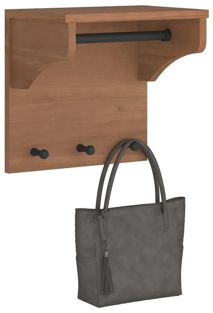 SANDNES tömör fenyőfa falra szerelt kabátállvány 43x30x42 cm