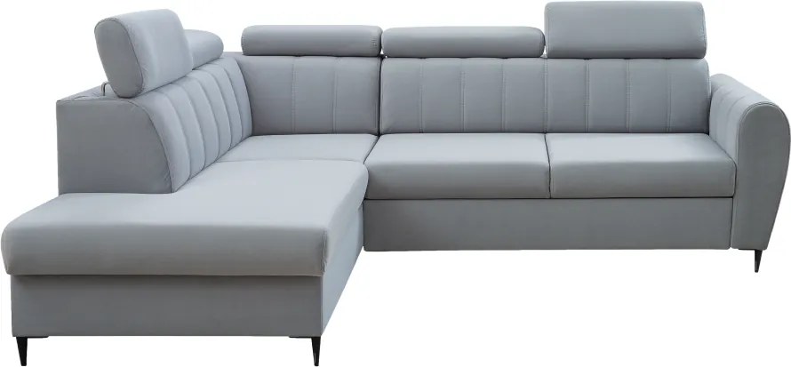 Kinyitható ülőgarnitúra, világosszürke, balos, KORIO L