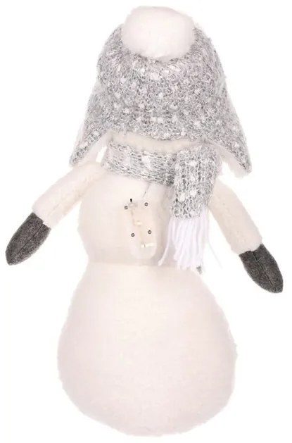 Karácsonyi dekoráció Hóember LED csillagokkal, magasság 40 cm, fehér