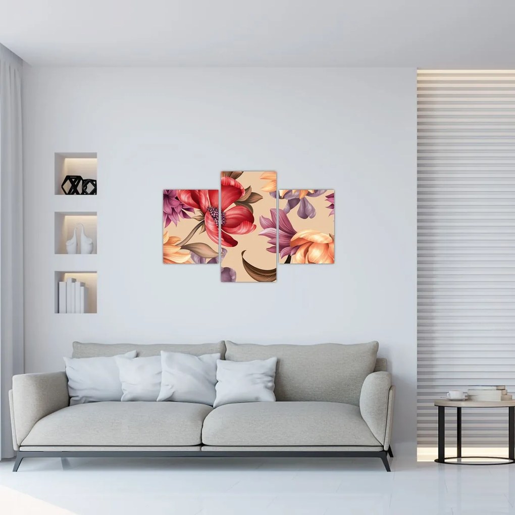 Kép - Vintage virágok (90x60 cm)