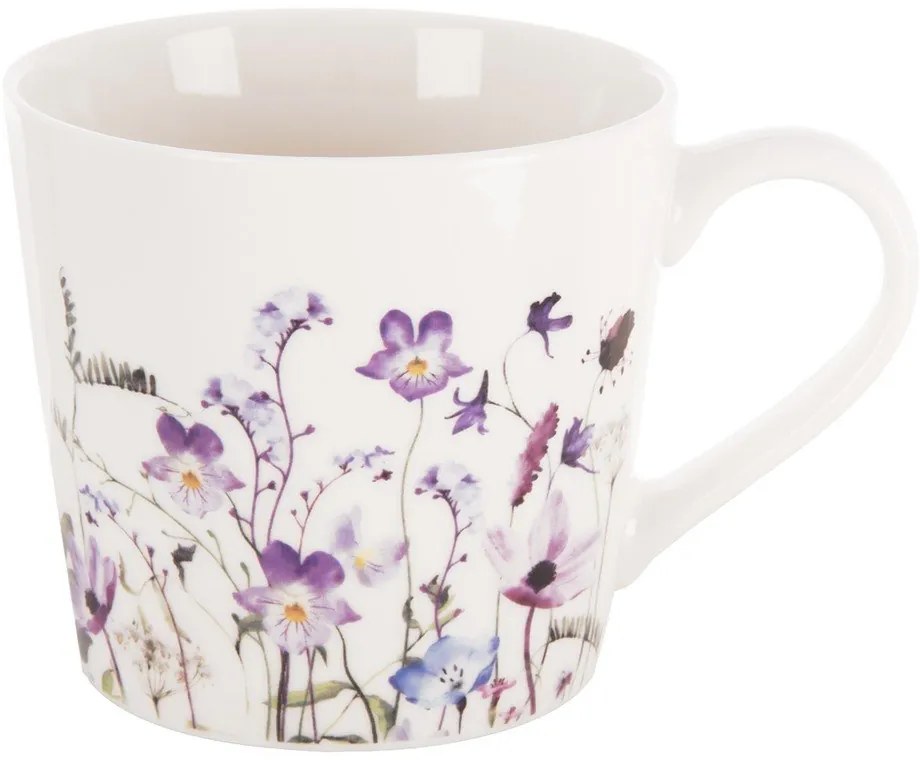 Fehér-lila porcelán bögre 430 ml Louka – Orion