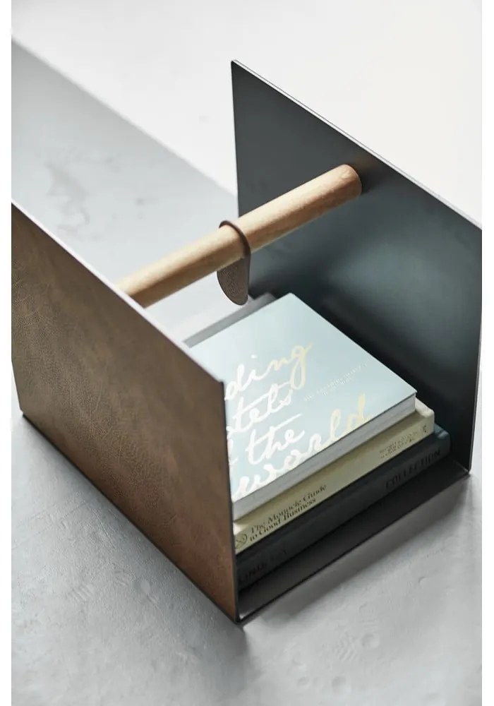 Fekete-natúr színű dekoratív fém-öko bőr tárolódoboz 32x38x31 cm Bull – LIND DNA