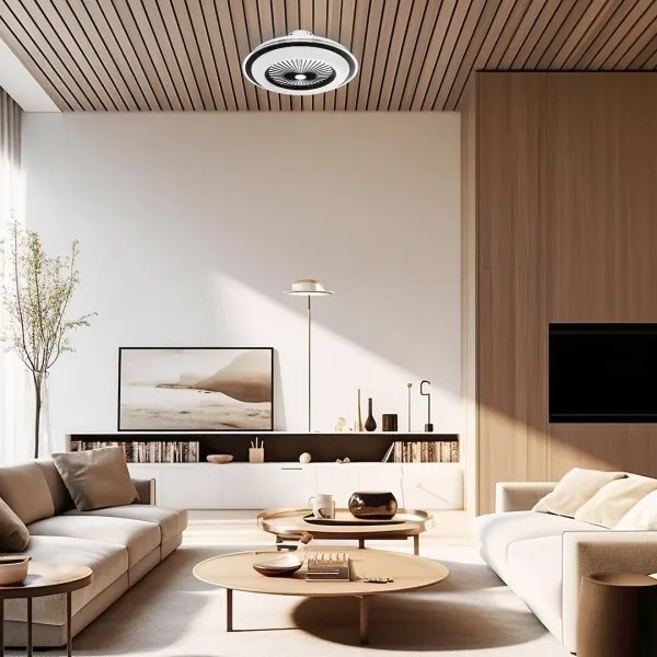 LED Dimmelhető mennyezeti lámpa ventilátorral ZEPHYR LED/48W/230V fekete + távirányító