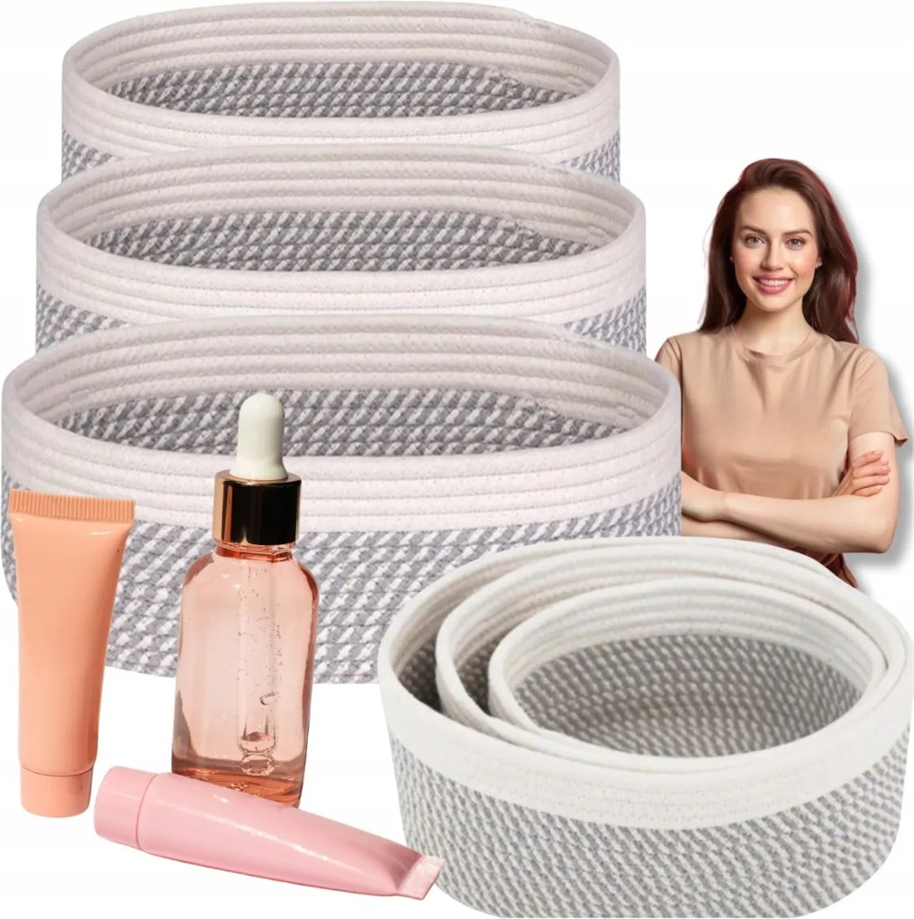 Organizer Boho Szett 3 Db-os Prémium kosár kozmetikai játékok fürdőszoba kosár