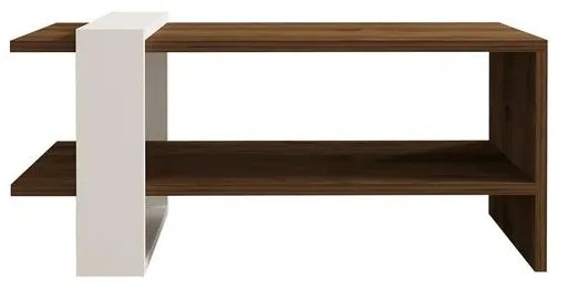 Dohányzóasztal Gaye - Walnut, White