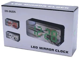 Tükrös Kerekített Sarok Design LED Digitális ébresztő óra - DS-3622L