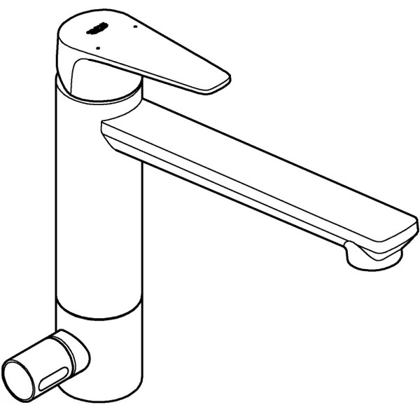 GROHE 31696000 - BAUEDGE mosogató csaptelep, fényes króm