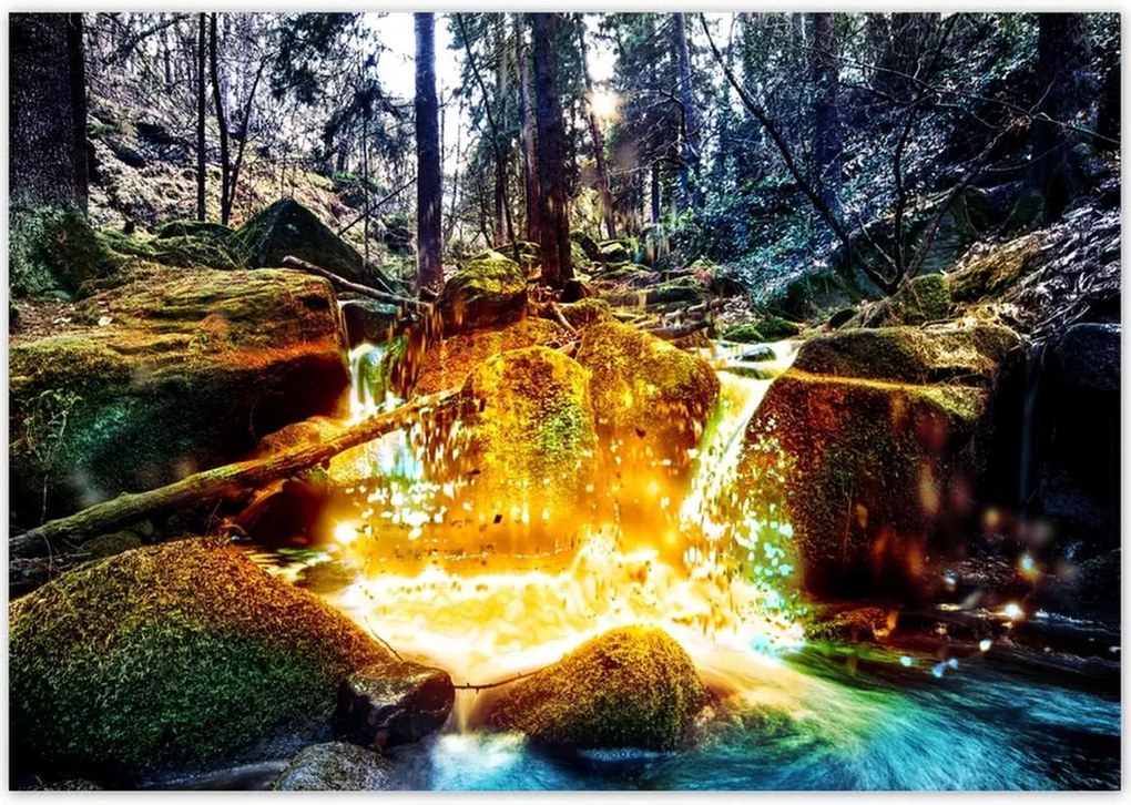 Poszterek 100x70 Hegyi vízesés Tájkép