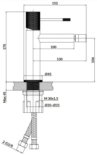 Cersanit S951-576 - Bidécsap ZEN fekete