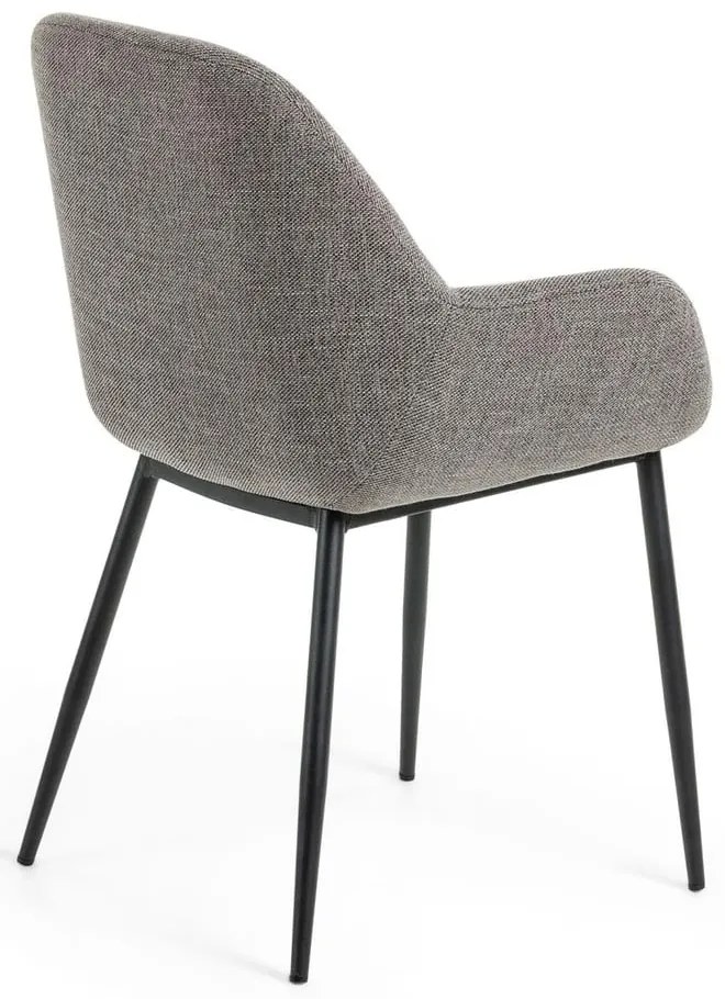 Szürke kárpitozott étkezőfotel Konna – Kave Home