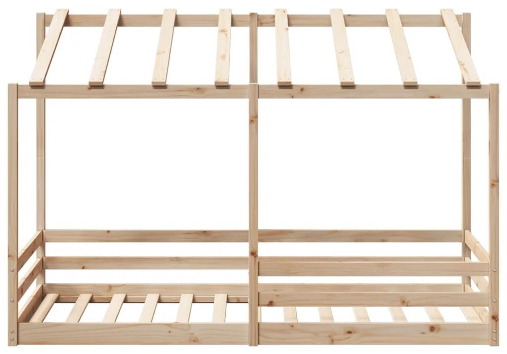 tömör fenyőfa gyerekágy tetővel 80 x 200 cm