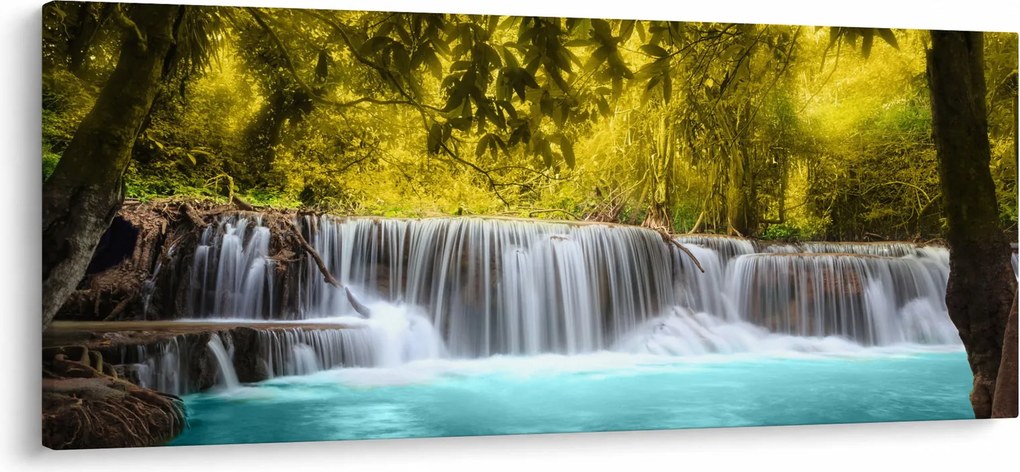 Kép - Vízesés, élénk színekkel (120x50 cm)
