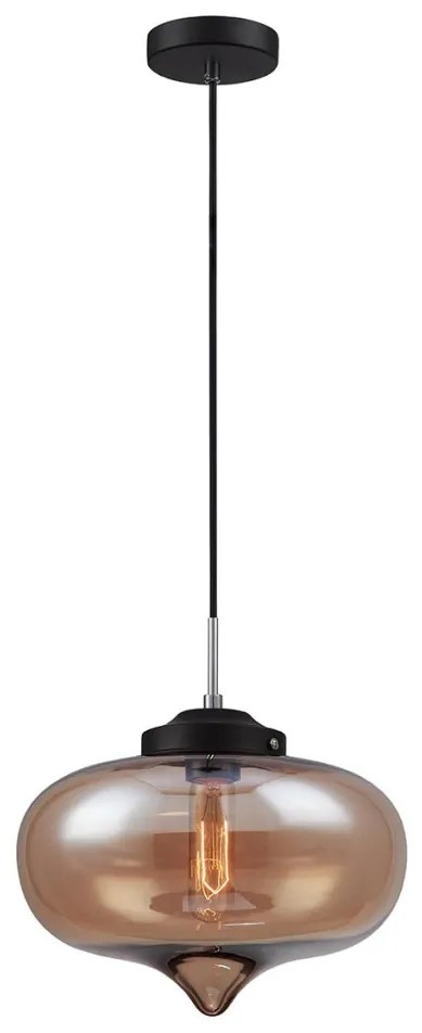 ITALUX MDM2096-1-C HEART Modern Függesztett Lámpa Fekete, Átlátszó E27 IP20
