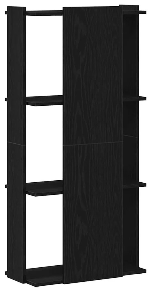 Könyvespolc 3 szintes Fekete 60x30x120 cm Használt fa