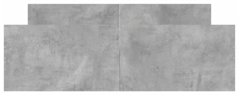 betonszürke ágykeret fej- és lábtámlával 140 x 190 cm