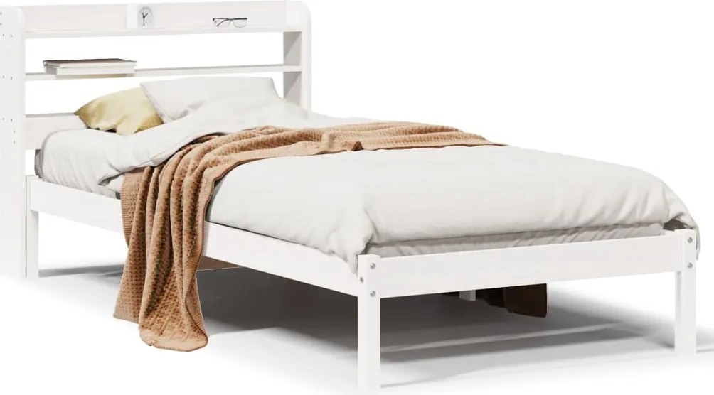vidaXL fehér tömör fenyőfa ágy matrac nélkül 100 x 200 cm
